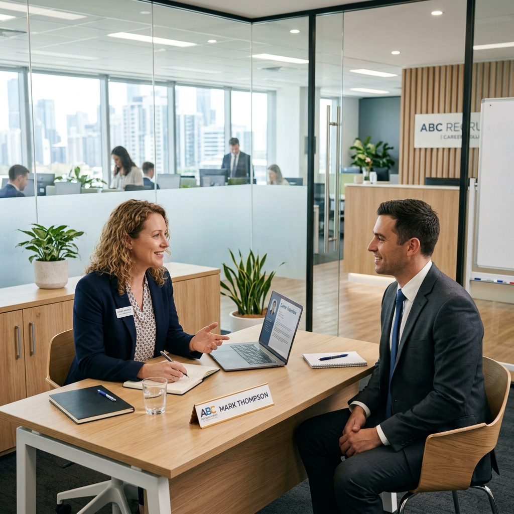 Professional Recruitment Consultant Interviewing Candidate